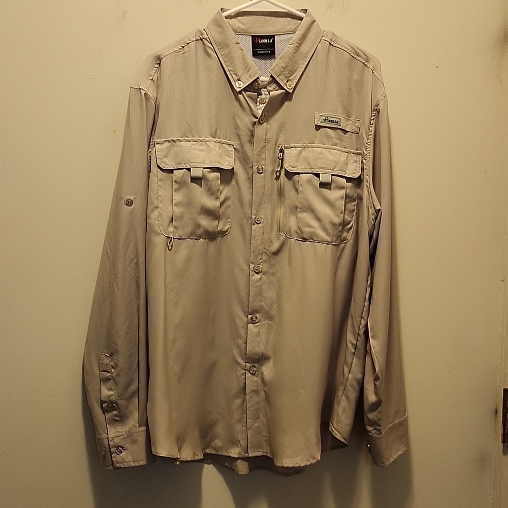 Pudolla Long Sleeve Outdoor Fishing Shirt Hiking small